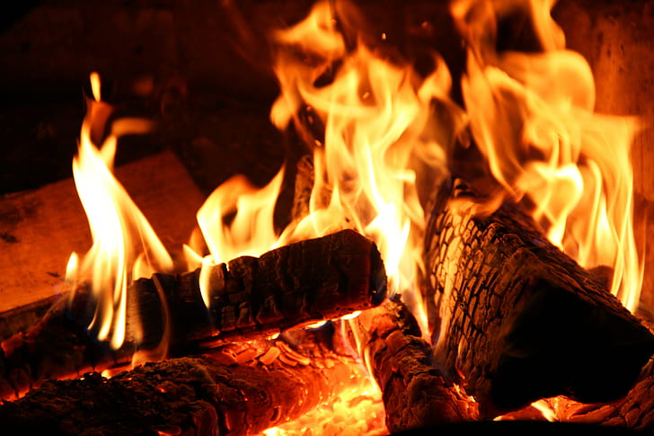 fireplace, fire, HD wallpaper