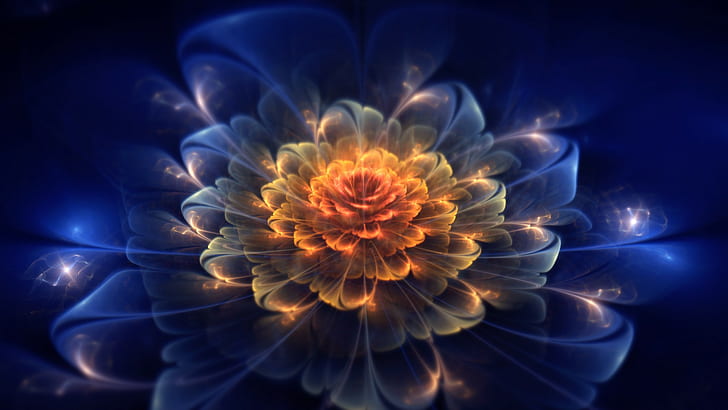 fractal, abstract, fractal flowers, HD wallpaper