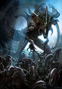 Alien (movie), digital art, creature, aliens, Xenomorph, HD wallpaper HD wallpaper