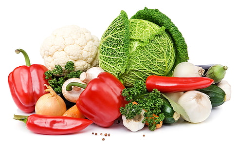 peperoni e verdure, verdure, peperoni, cavoli, Sfondo HD HD wallpaper