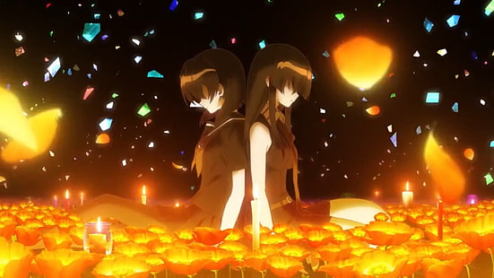 Akame ga Kill !, Anime-Mädchen, Kurome (Akame ga Kill), Kurome, gelbe Blumen, schwarzes Kleid, HD-Hintergrundbild HD wallpaper