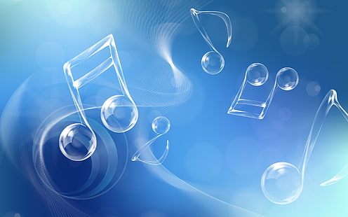 Музыкальная нота, синий стиль, мюзикл, нота, синий, стиль, HD обои HD wallpaper