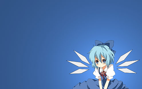 Anime Touhou Blue Cirno HD, cartoon/comic, anime, blue, touhou, cirno, HD wallpaper HD wallpaper