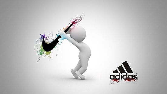 Иллюстрация логотипа Nike и Adidas, Adidas, Nike, HD обои HD wallpaper