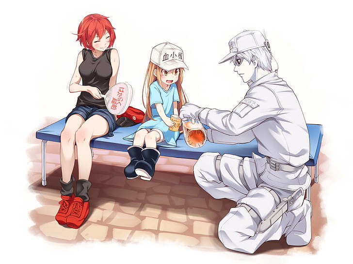 Anime, Cells at Work !, AE3803 (Cells at Work), Platelet (Cells at Work!), U-1146 (Cells at Work!), Wallpaper HD