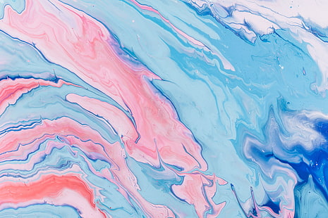 розово, бяло, синьо, пръскане на боя, пръски боя, абстрактно, цветно, HD тапет HD wallpaper
