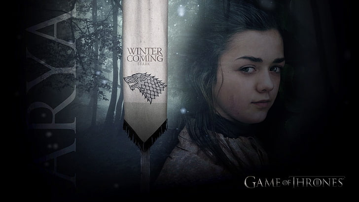 왕좌의 게임 Winter Coming 디지털 벽지, 왕좌의 게임, Arya Stark, Maisie Williams, HD 배경 화면
