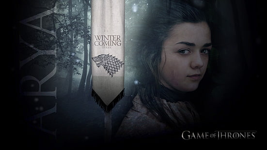خلفية لعبة Game of Thrones Winter Coming الرقمية ، Game of Thrones ، آريا ستارك ، مايسي ويليامز، خلفية HD HD wallpaper
