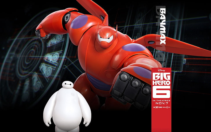 Baemax из Big Hero 6 цифрового искусства, Baymax (Большой герой 6), Big Hero 6, Уолт Дисней, Дисней, анимационные фильмы, фильмы, HD обои