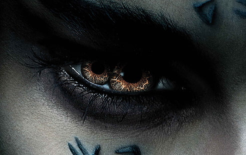 right eye with two pupils, Sofia Boutella, Ahmanet, The Mummy, 2017, HD wallpaper HD wallpaper