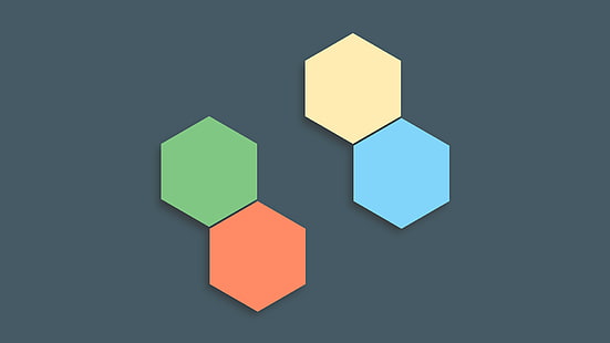 minimalism, hexagon, colorful, abstract, vector, HD wallpaper HD wallpaper