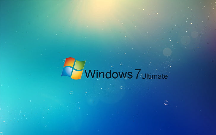 Windows 7 Ultimate icon, windows 7, ultimate, blue, drops, HD wallpaper