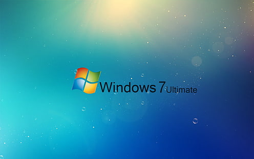 رمز Windows 7 Ultimate ، windows 7 ، نهائي ، أزرق ، قطرات، خلفية HD HD wallpaper