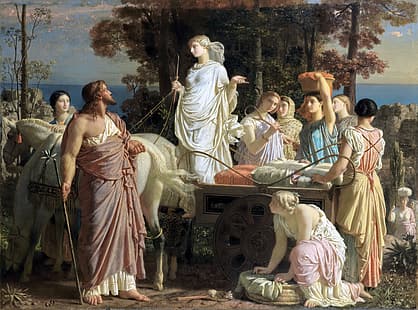 Ulysses dan Nausicaa, Charles Gleyre, Ulysses, mitologi Romawi, mitologi Yunani, seni klasik, lukisan, Wallpaper HD HD wallpaper