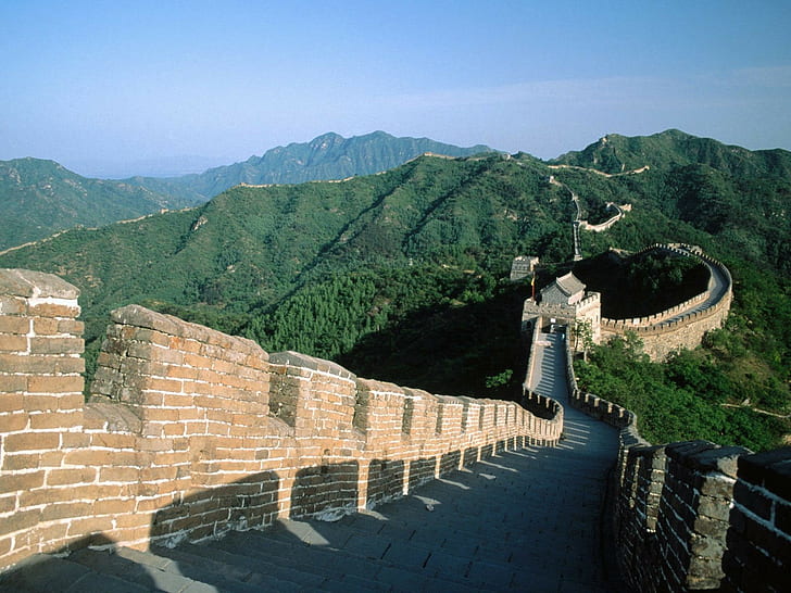 Китай, Великата китайска стена, пейзаж, HD тапет