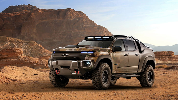 Chevrolet, Colorado, desert, car, HD wallpaper