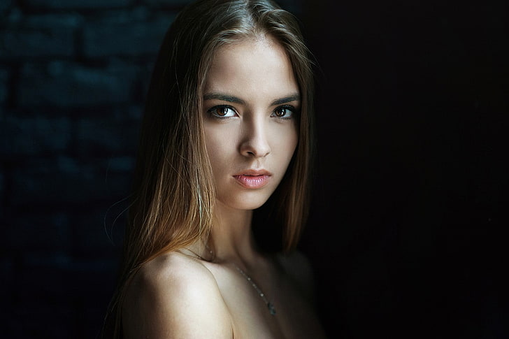 портрет, Виктория Лукина, лице, жени, HD тапет