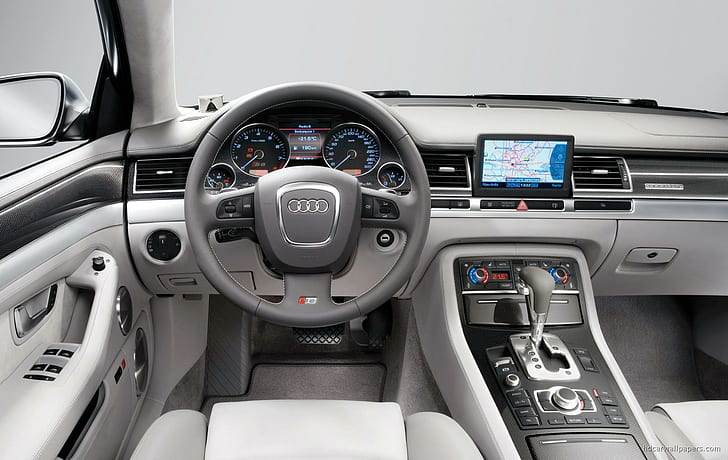 Audi S8 2005 Wnętrze, kierownica audi, wnętrze, audi, 2005, samochody, Tapety HD
