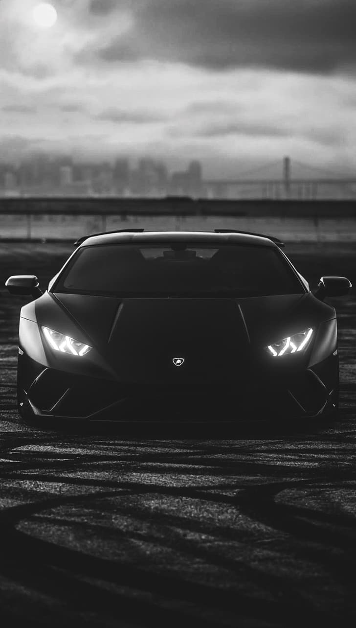 coche, Lamborghini, Lamborghini Aventador J, negro mate, Fondo de pantalla HD, fondo de pantalla de teléfono