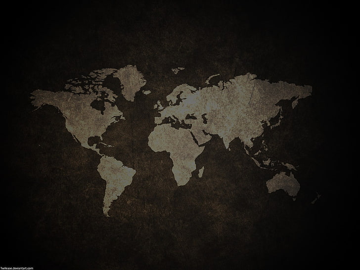 illustrazione mappa bianco e marrone, mappa del mondo, Sfondo HD
