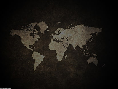 vit och brun karta illustration, världskarta, HD tapet HD wallpaper