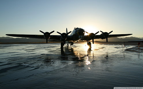 gray plane, Boeing B-17 Flying Fortress, airplane, star engine, HD wallpaper HD wallpaper
