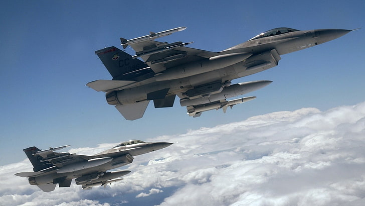 pesawat terbang, pesawat militer, General Dynamics F-16 Fighting Falcon, Wallpaper HD