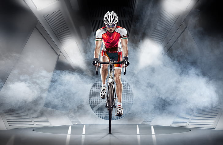 athlete, cyclist, equipment, HD wallpaper