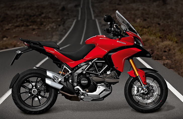 Ducati Multistrada 1200 S Red, red and black Ducati touring motorcycle, Motorcycles, Ducati, red, 2011, HD wallpaper
