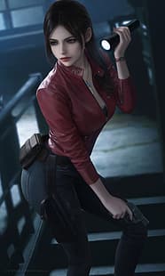 ภาพประกอบ งานศิลปะ ศิลปะดิจิตอล ศิลปะแฟนซี ภาพวาด ศิลปะจินตนาการ สาวแฟนตาซี ผู้หญิง Wickellia วีดีโอเกมส์ วิดีโอเกมสาว ๆ ตัวละครในวิดีโอเกม ศิลปะวิดีโอเกม Resident Evil แคลร์เรดฟิลด์ Resident Evil HD Remaster ผมยาว , ผมสีดำ, แนวตั้ง, การแสดงภาพบุคคล, ปืน, อาวุธ, วอลล์เปเปอร์ HD HD wallpaper