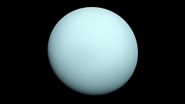 vit boll tapet, Uranus, rymden, minimalism, HD tapet