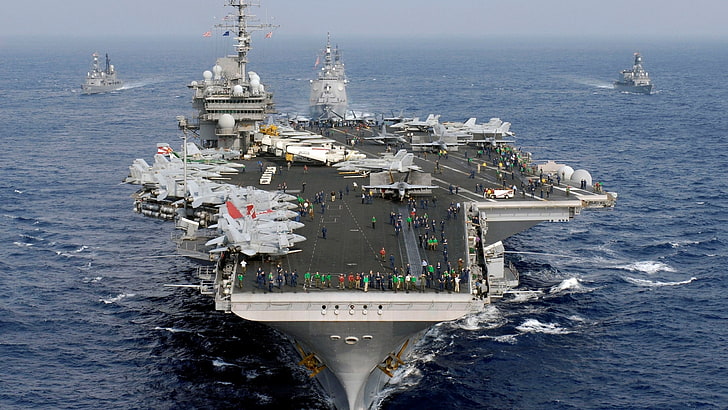 hangarfartyg, hangarfartyg, United States Navy, USS Kitty Hawk (CV-63), fordon, militär, HD tapet