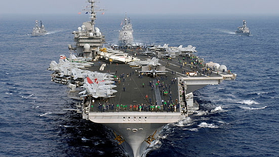 aircraft carrier, aircraft carrier, United States Navy, USS Kitty Hawk (CV-63), vehicle, military, HD wallpaper HD wallpaper