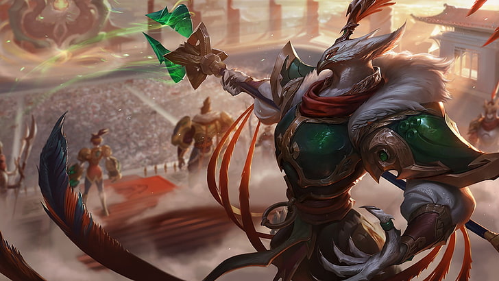 rooster wearing armor and holding spear digital wallpaper, Summoner's Rift, Azir (League of Legends), HD wallpaper