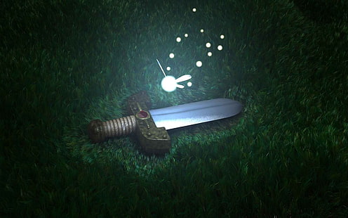 серый меч цифровые обои, Легенда о Зельде, меч, видеоигры, HD обои HD wallpaper