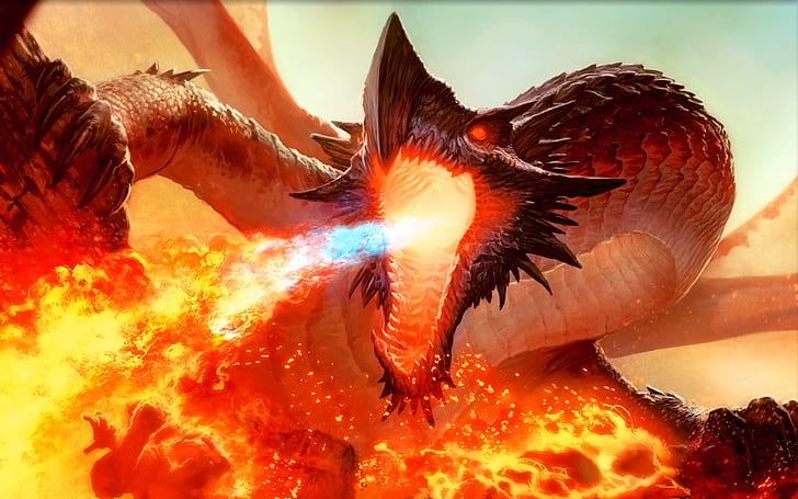 dragon, hD Image, red Color, HD wallpaper