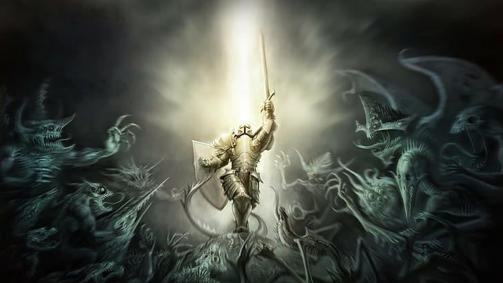 diablo 3, crusader backgrounds, armor, Download 3840x2160 Diablo 3, HD wallpaper
