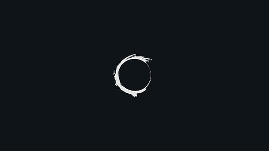 Круг черный HD, белый и черный круглый логотип, цифровая / иллюстрации, черный, круг, HD обои HD wallpaper