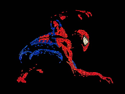 Spider-Man mosaic art, Mosaic, Spider-Man, art, lego spiderman, supereroe, spidey, costume, scatter, vettore, sfondi, illustrazione, Sfondo HD HD wallpaper