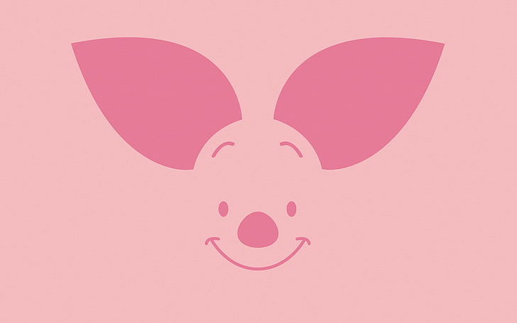 Winnie The Pooh piglet wallpaper, MINIMALISM, SMILE, FACE, EYES, EARS, NOSE, PIGLET, HD wallpaper