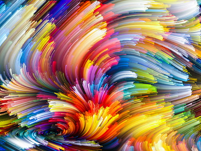 gelbe, rote und lila abstrakte Malerei, Farbe, Farben, bunt, abstrakt, Regenbogen, Hintergrund, Spritzen, Malerei, HD-Hintergrundbild HD wallpaper
