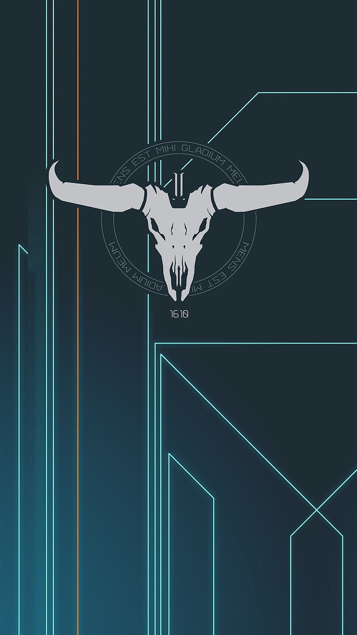 illustrazione del cranio animale, Halo 5: Guardians, Windows Phone, logo, Halo 2, Sfondo HD, sfondo telefono