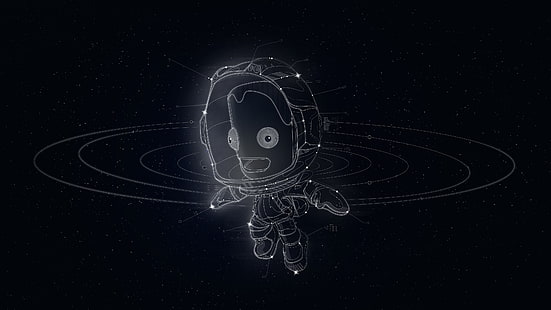 tapeta z postaciami z kreskówek, ilustracja astronauta, program kosmiczny Kerbal, gry wideo, Tapety HD HD wallpaper