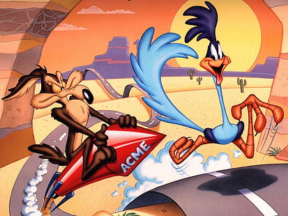 Телевизионно предаване, Looney Tunes, Wile E. Coyote и The Road Runner, HD тапет HD wallpaper