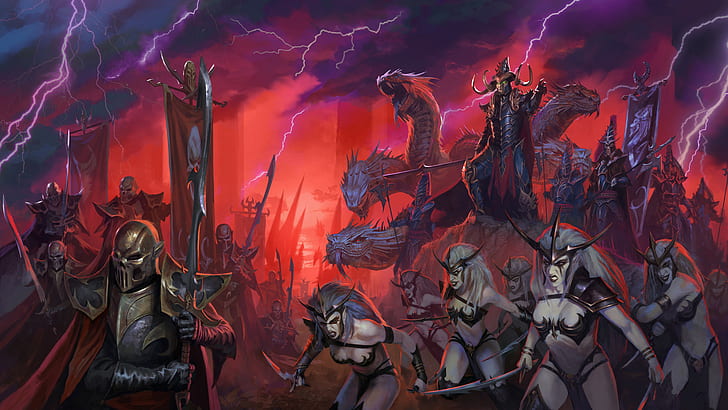 Warhammer, dark elf, Total War: Warhammer II, HD wallpaper