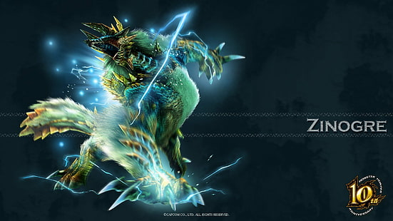 Jinouga, Monster Hunter, Zinogre, HD wallpaper HD wallpaper