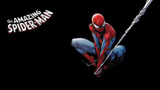 The Amazing Spider-Man digital wallpaper, Spider-Man, Marvel Comics, black background, HD wallpaper HD wallpaper