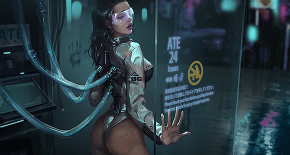 cyberpunk, cyborg, futuristico, cybergirl, 4K, Sfondo HD HD wallpaper
