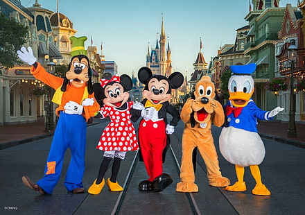 Disney, Walt Disney World, Paperino, Pippo, Topolino, Minnie, Plutone, Sfondo HD HD wallpaper