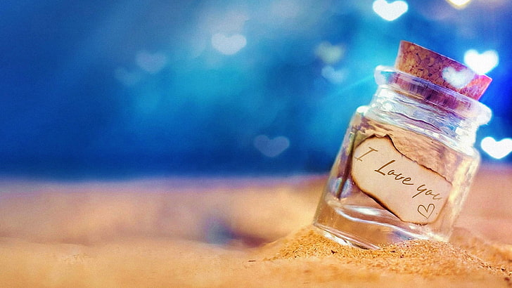 cinta, pasir, hati, Wallpaper HD